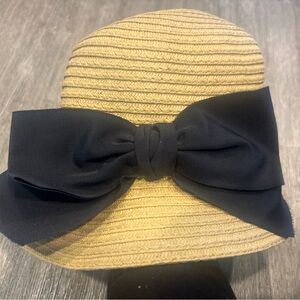 New With Tags -Gabi Straw Cloche Hat with Bow - Women's Summer Accessory